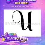 Free Black Swirl Free Letter U Fonts Free SVG - Instant Download