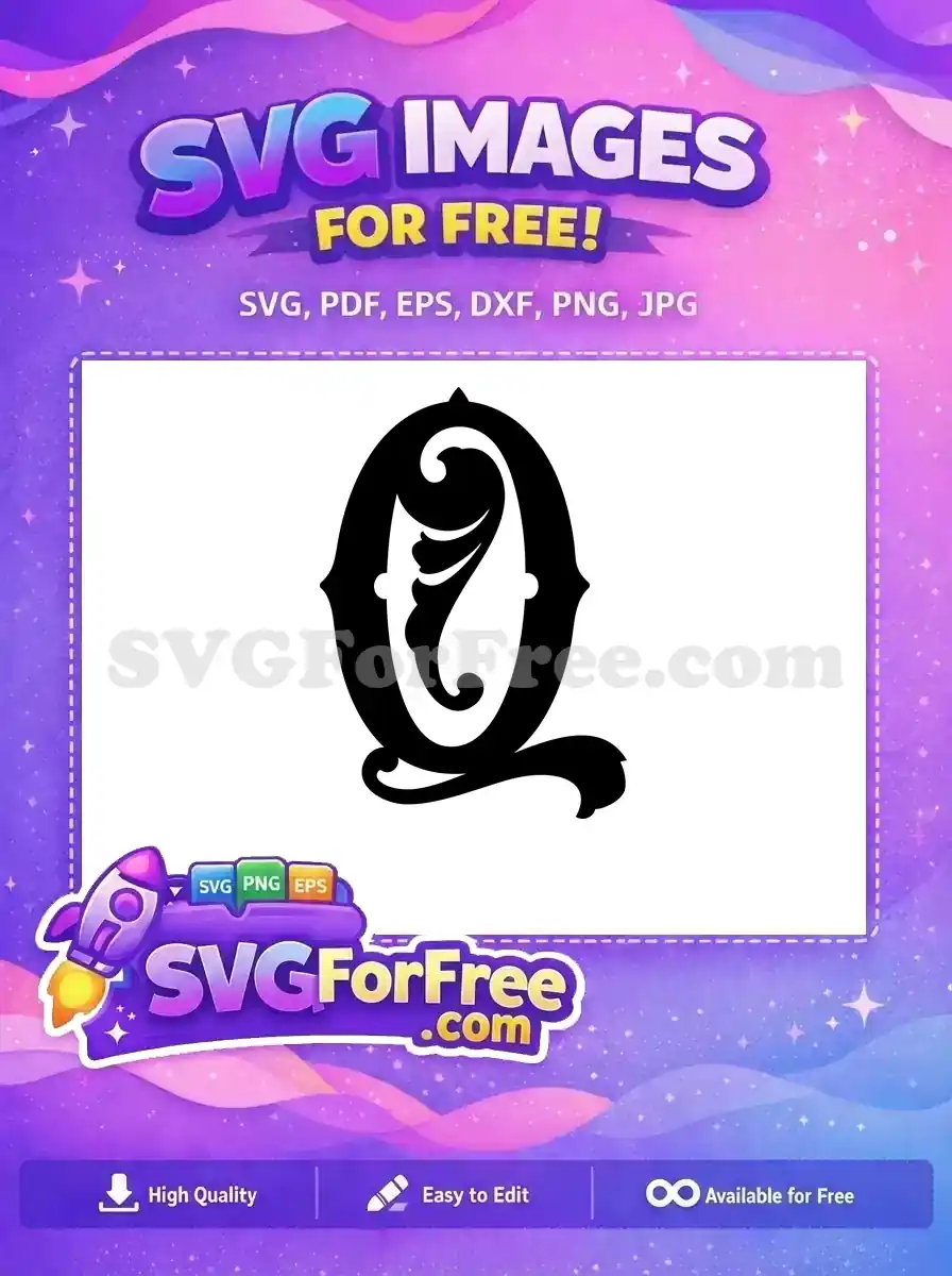 Free Ornate Initial Free Letter Black Font Free SVG