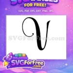 Free Letter V Free Calligraphy Initial Fonts Free SVG - Instant Download
