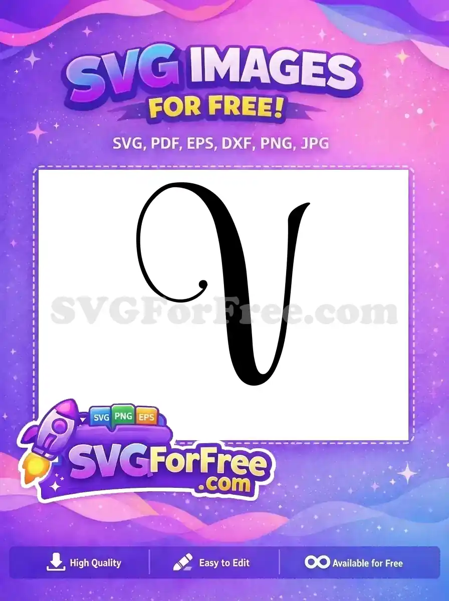 Free Letter V Free Calligraphy Initial Fonts Free SVG