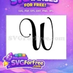 Free Black Letter W Free Initial Monogram Fonts Free SVG - Instant Download