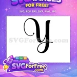 Free Black Letter Y Free Swirls Fonts Free SVG - Instant Download