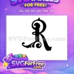 Free Letter R Swirl Free Initial Monogram Fonts Free SVG - Instant Download