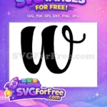 Free Black Letter W Free Cursive Font Initial Free SVG - Instant Download