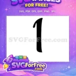 Free Black Number One Free Bold Fonts Alphabet Free SVG - Instant Download