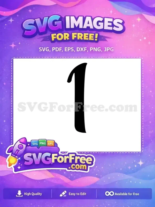 Free Black Number One Free Bold Font Free SVG 3