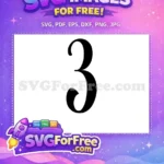 Free Number Three Free Black Font Bold Free SVG - Instant Download