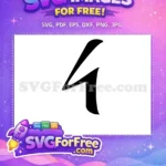 Free Black Number Four Free Fonts Number Four Free SVG 1 - Instant Download