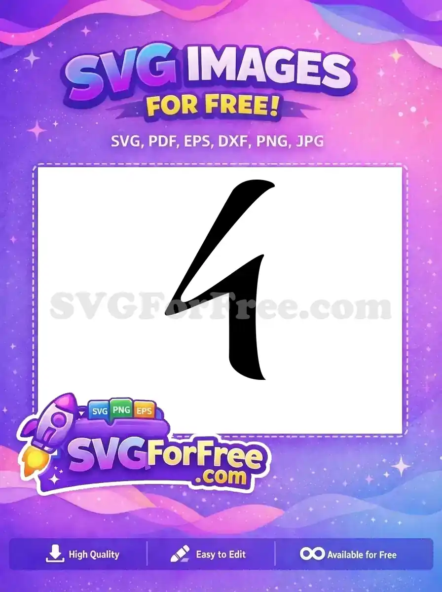 Free Black Number Four Free Bold Fonts Number Free SVG