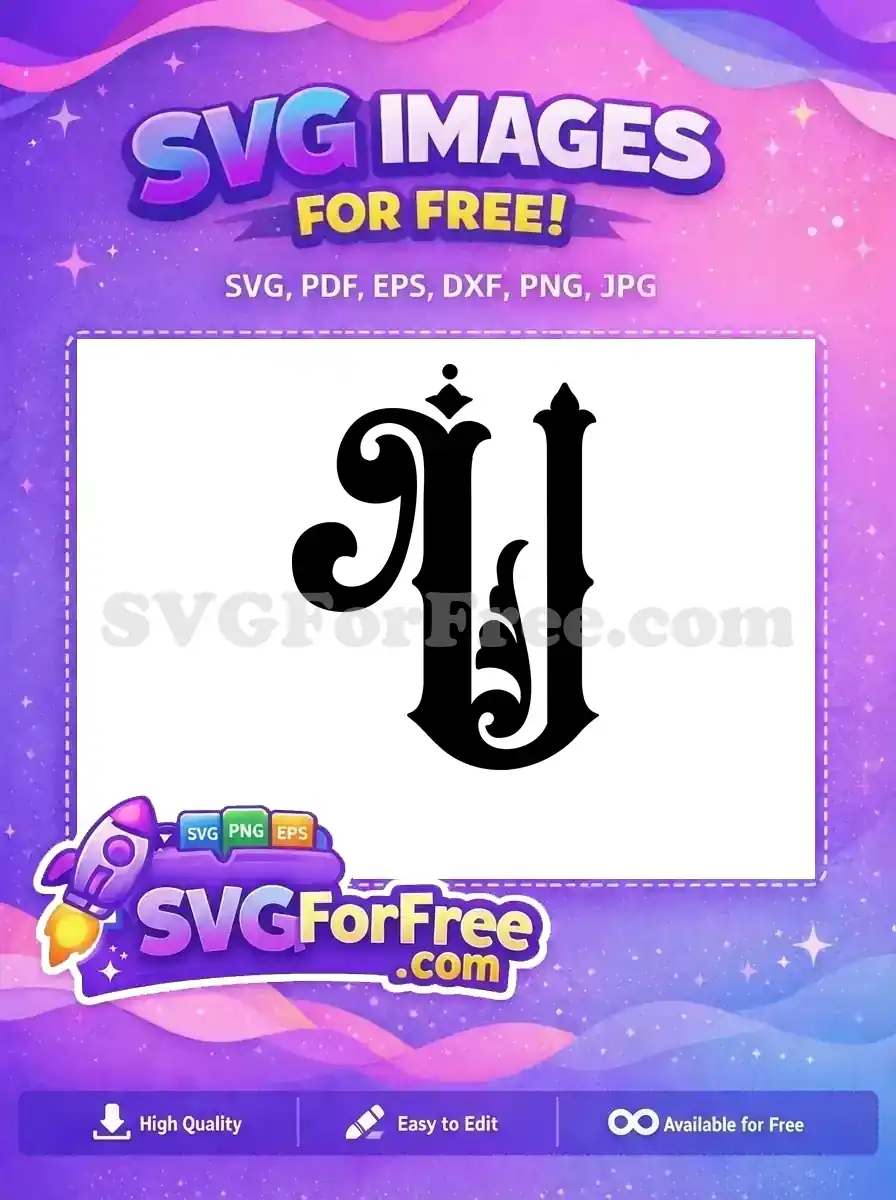 Free Black Letter U Free Ornate Design Fonts Free SVG