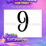 Free Black Number Nine Free Bold Font Free SVG 3 - Instant Download