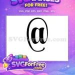 Free At Sign Free Email Font First Free SVG - Instant Download