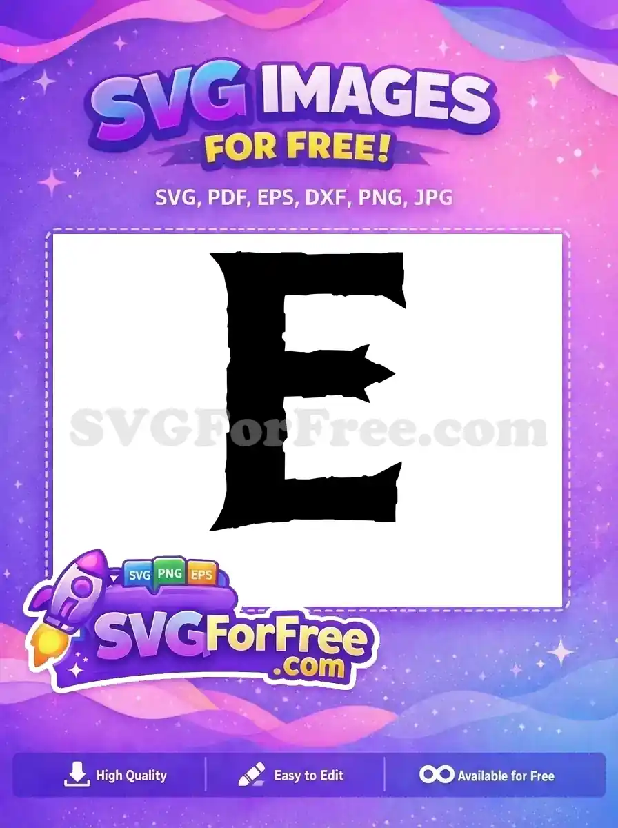 Free Distressed Letter E Free Eroded Font Alphabet Free SVG