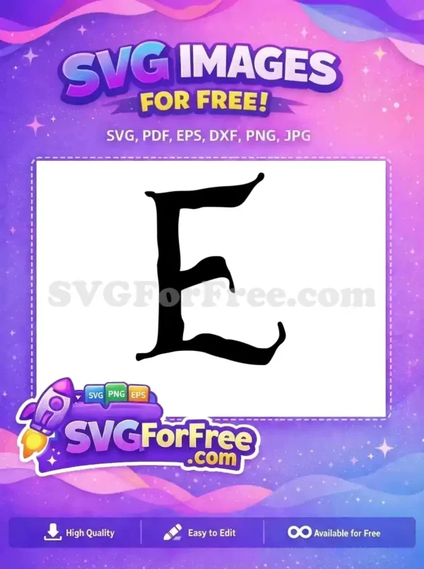 Free Black Letter E Free Initial Monogram Font Free SVG