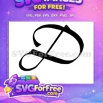 Free Letter D Initial Free Black Calligraphy Fonts Free SVG - Instant Download