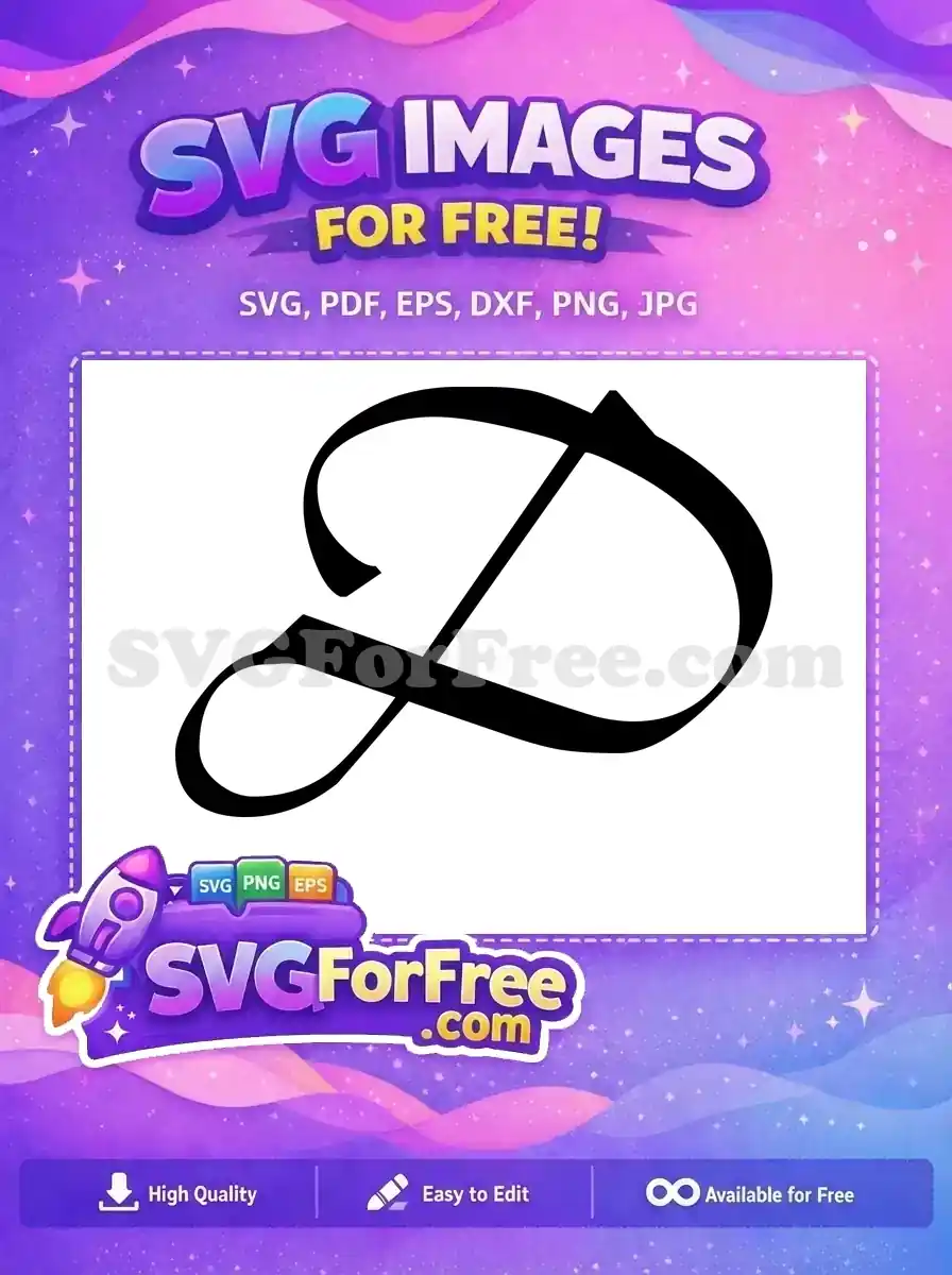 Free Letter D Initial Free Black Calligraphy Fonts Free SVG