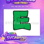 Free Green Letter E Free Graffiti Font Free SVG - Instant Download
