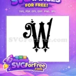 Free Black Letter W Free Initial Fancy Font Free SVG - Instant Download