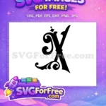 Free Ornate Letter X Free Black Font Free SVG - Instant Download
