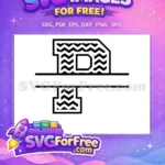 Free Black Zigzag Font Free Monogram Initial Free SVG - Instant Download