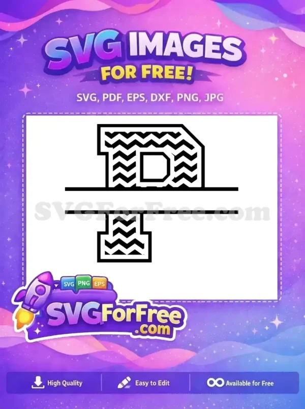 Free Black Zigzag Font Free Monogram Initial Free SVG