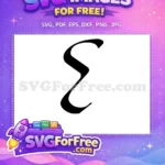 Free Letter S Free Black Initial Alphabet Free SVG - Instant Download