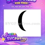 Free Crescent Moon Free Black Silhouette Fonts Free SVG - Instant Download