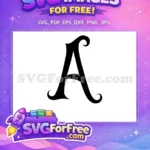 Free Black Letter A Free Swirl Design Fonts Free SVG - Instant Download