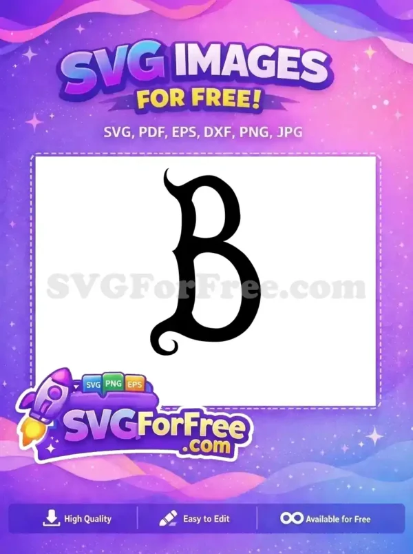 Free Letter B Free Black Swirl Font Free SVG