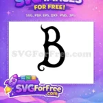 Free Letter B Initial Free Black Swirl Font Free SVG - Instant Download