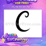 Free Black Calligraphy Free Letter C Fonts Free SVG - Instant Download