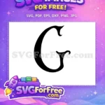 Free Curvy Black Letter G Free Alphabet Initial Fonts Free SVG - Instant Download