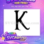 Free Letter K Free Black Bold Fonts Free SVG - Instant Download