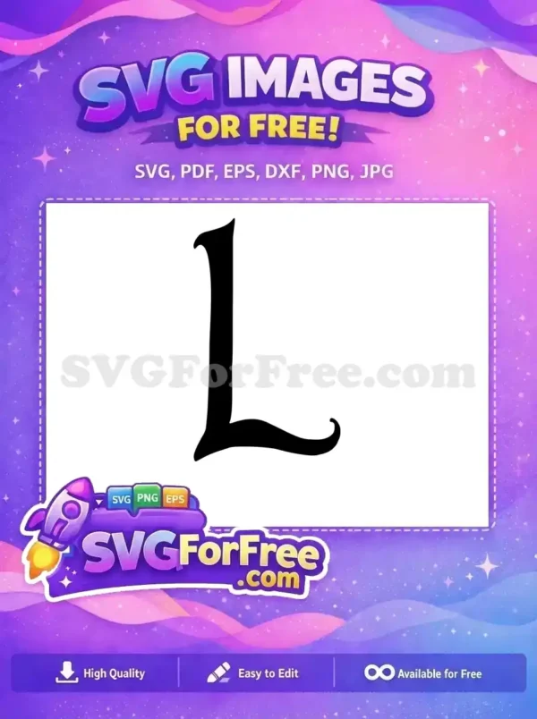 Free Letter L Detail Free Black Font Initial Free SVG