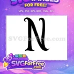 Free Calligraphic Letter N Free Fancy Font Alphabet Free SVG - Instant Download
