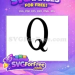 Free Black Letter Q Free Fancy Font Alphabet Free SVG - Instant Download