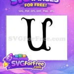 Free Letter U Free Black Initial Fonts Free SVG - Instant Download