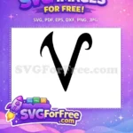 Free Swirly Letter V Free Black Font Initial Free SVG - Instant Download
