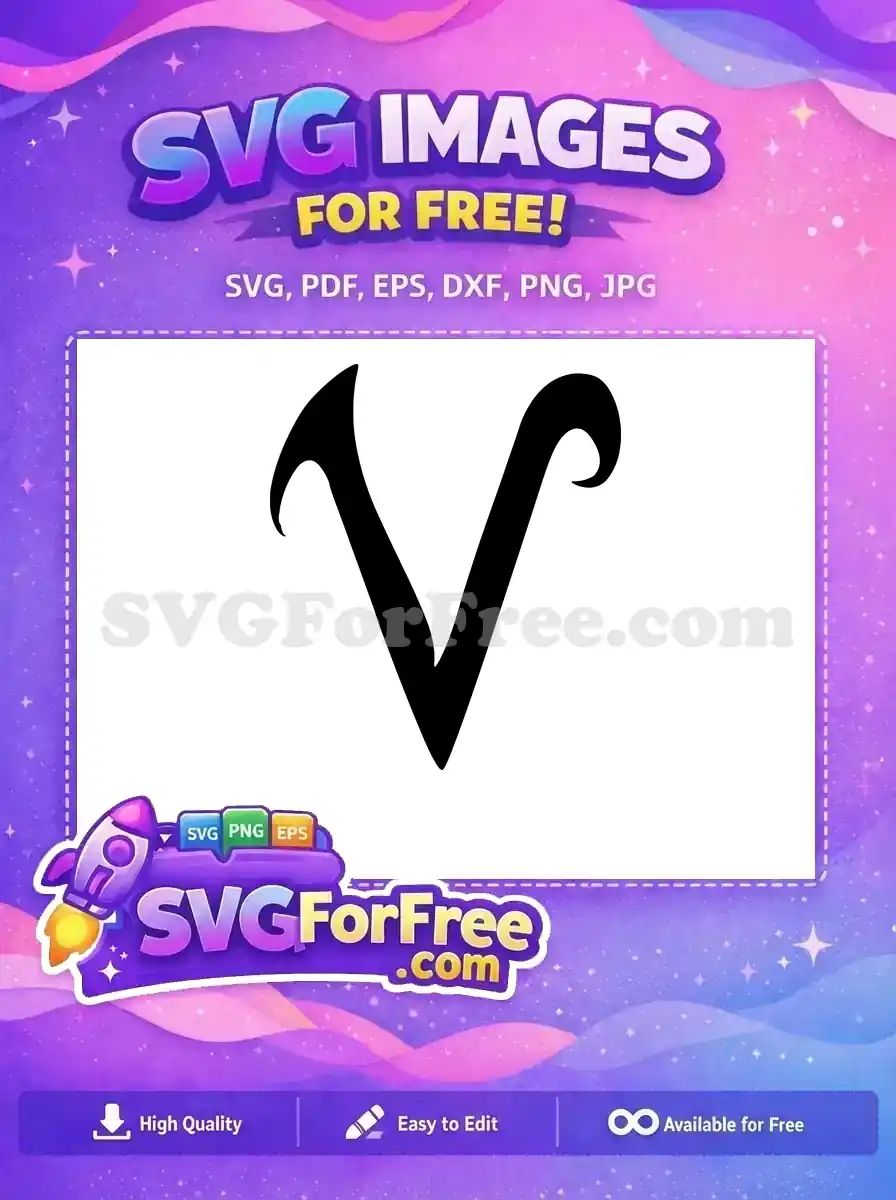 Free Calligraphy Letter V Free Fonts Alphabet Initial Free SVG