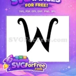 Free Fancy Black Letter Free W Curled Font Free SVG - Instant Download