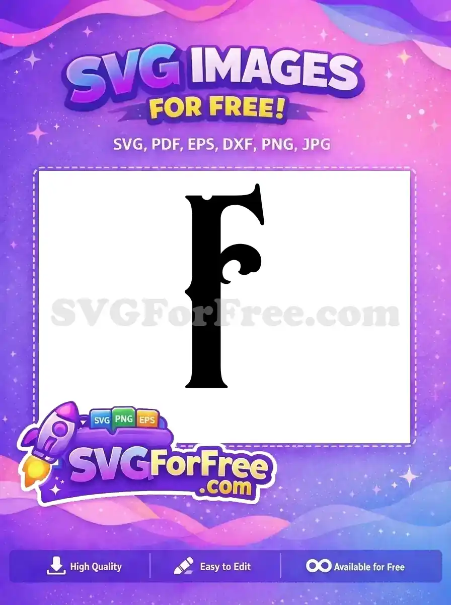 Free Black Font Free Letter F Initial Free SVG
