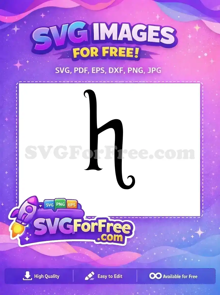Free Black Letter H Free Curvy Tail Fonts Free SVG