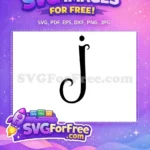 Free Letter J Black Free Font Initial Free SVG - Instant Download