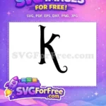Free Black Letter K Free Swirl Font Alphabet Free SVG - Instant Download