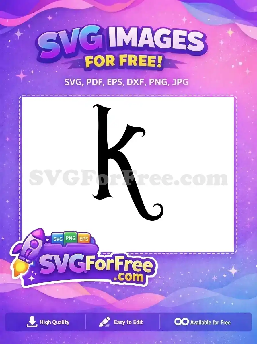 Free Black Letter K Free Swirl Font Alphabet Free SVG