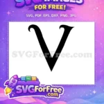 Free Letter V Free Black Font Alphabet Free SVG 1 - Instant Download