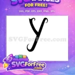 Free Letter Y Free Curvy Black Font Free SVG - Instant Download