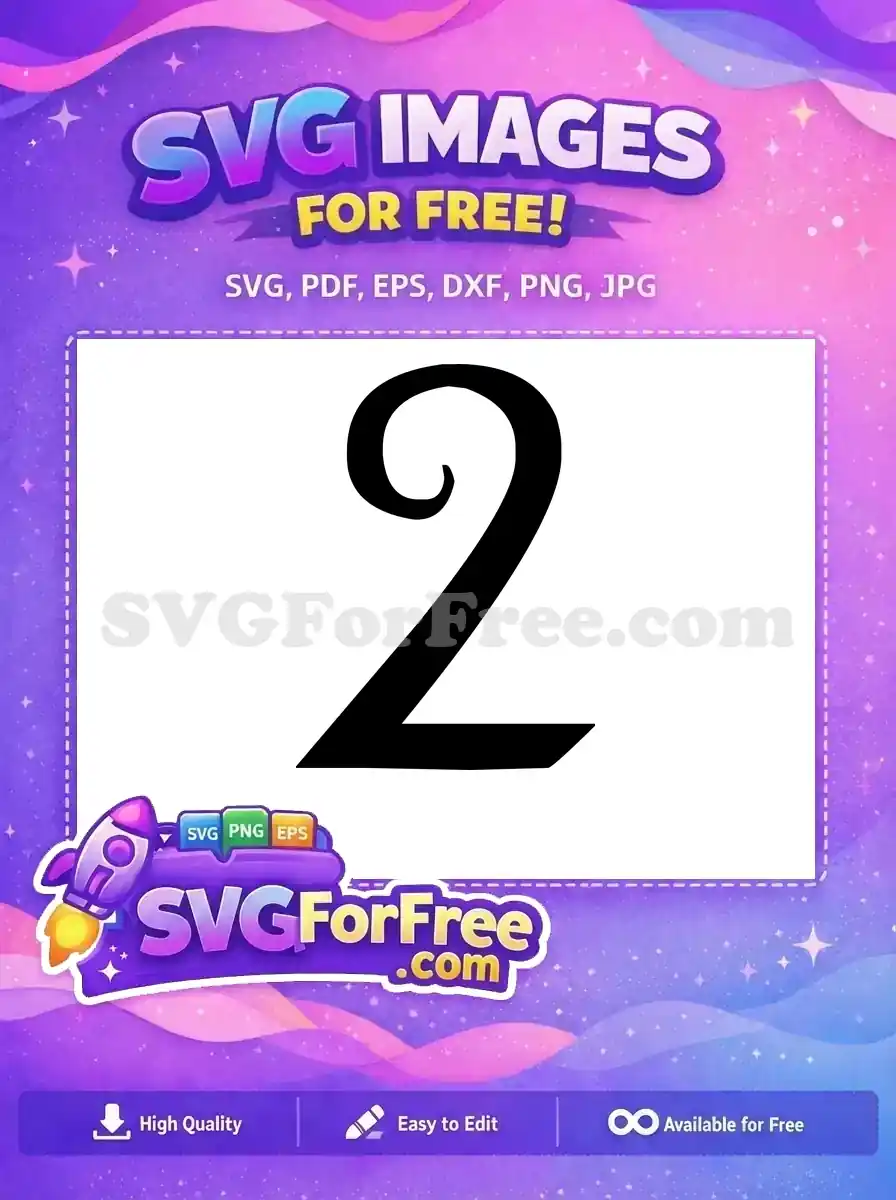 Free Black Number Two Free Bold Font Number Free SVG 1