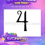 Free Black Number Four Free Fonts Number 4 Free SVG - Instant Download