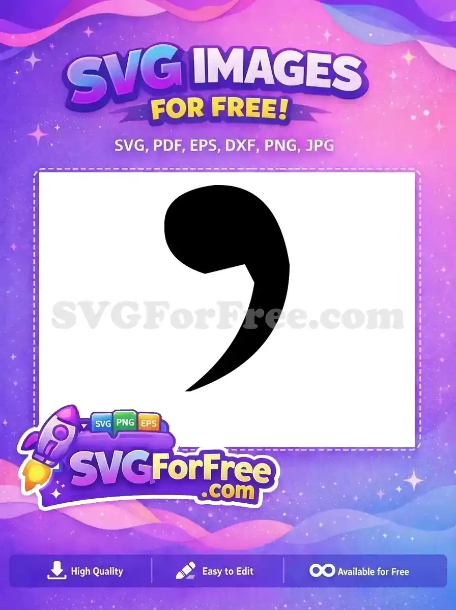 Free Black Bold Comma Free Fonts Punctuation Free SVG